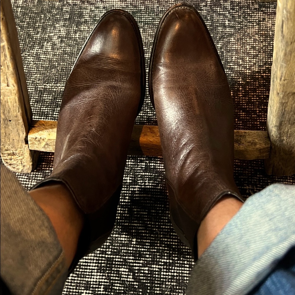 Brown Leather Ankle Boots - Picture 2 of 5